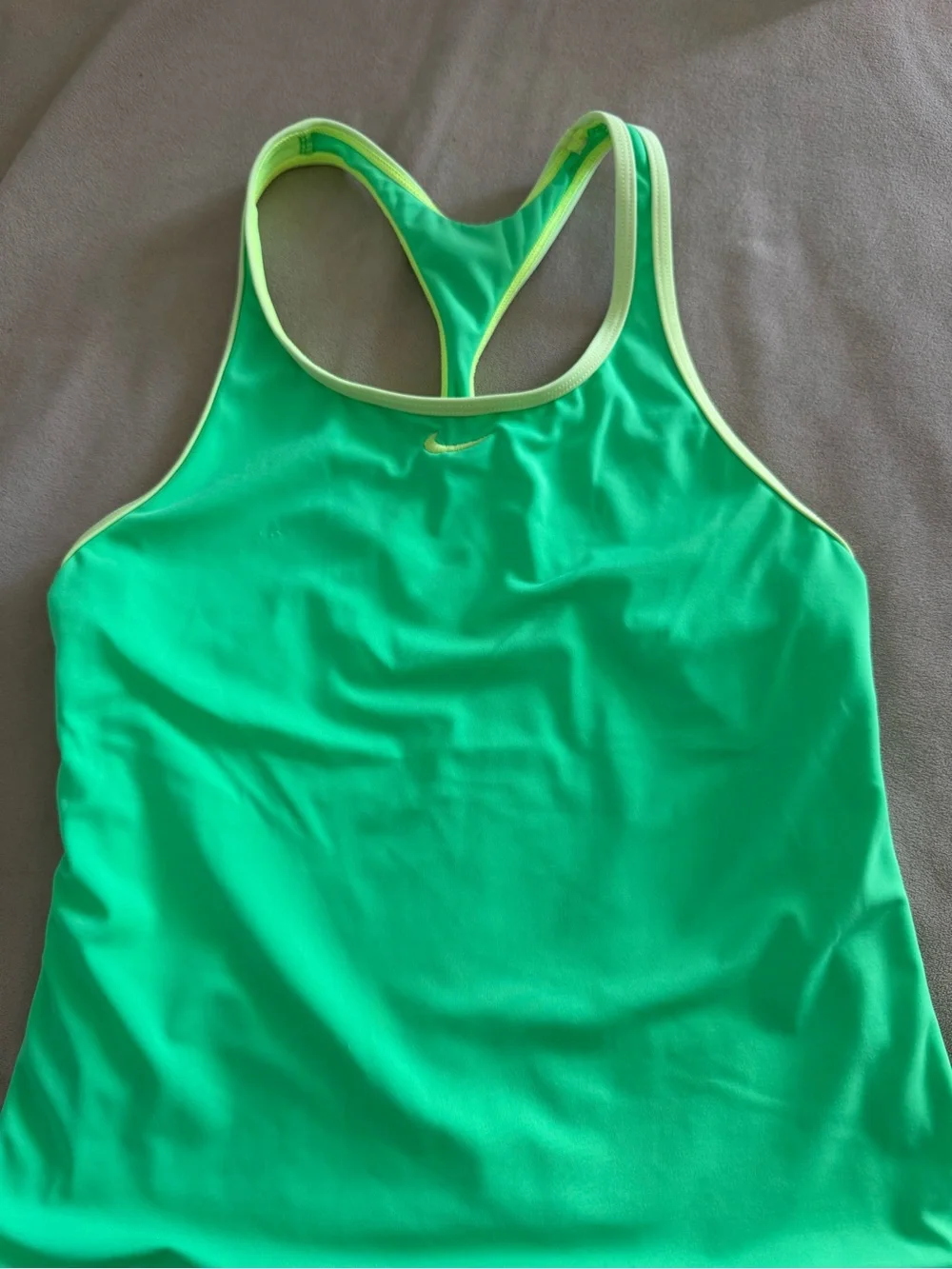 Nike Bright Green Racerback Tank with Yellow Trim